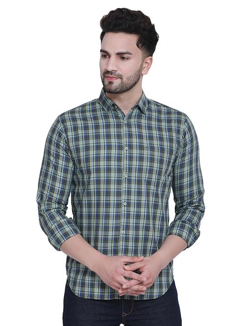 green checkered casual shirt - 16979327 - Standard Image - 1