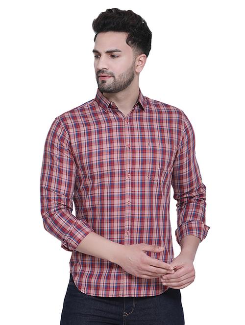 pink checkered casual shirt - 16979328 - Standard Image - 1
