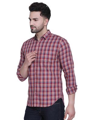 pink checkered casual shirt - 16979328 - Standard Image - 2