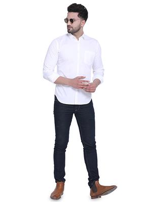white solid casual shirt - 16979336 - Standard Image - 4