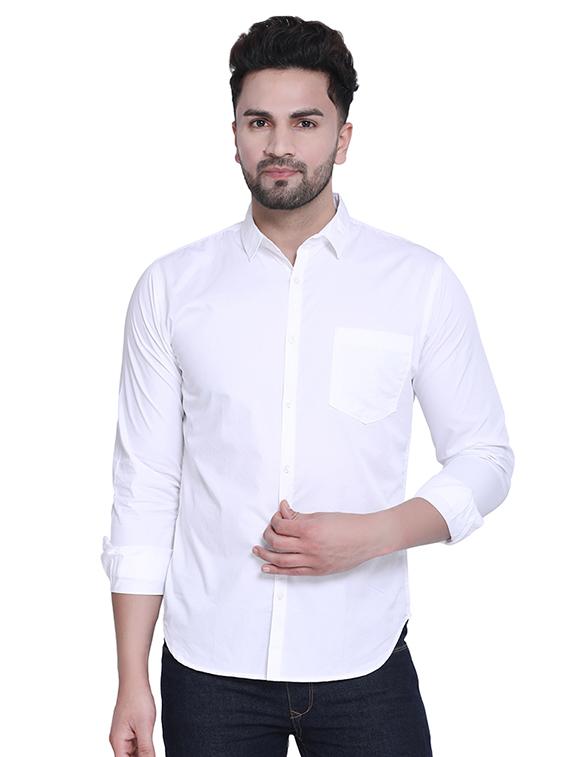 white solid casual shirt - 16979336 - Zoom Image - 1