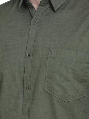 green solid casual shirt - 16979337 - Standard Image - 5