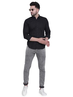 black solid casual shirt - 16979338 - Standard Image - 4