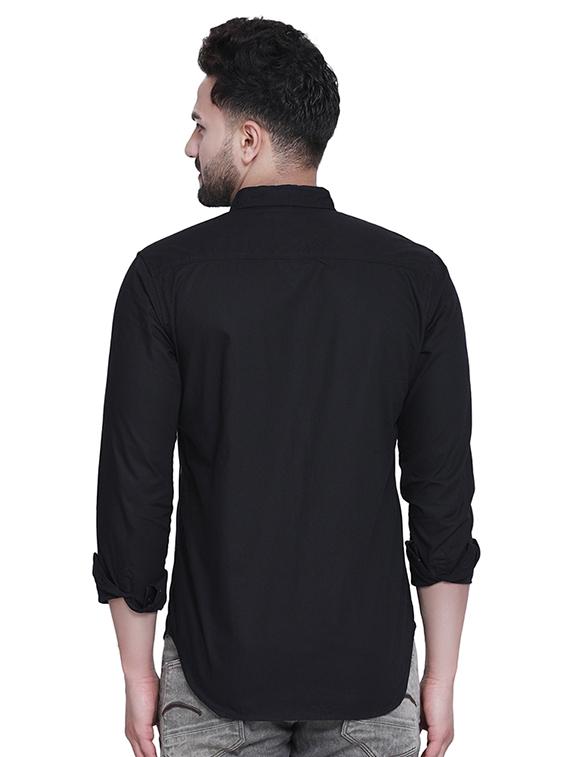 black solid casual shirt - 16979338 - Zoom Image - 3
