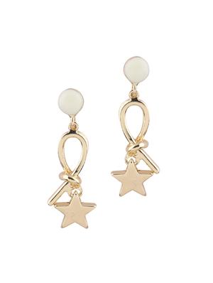 gold metal drop earring - 16979432 - Standard Image - 4