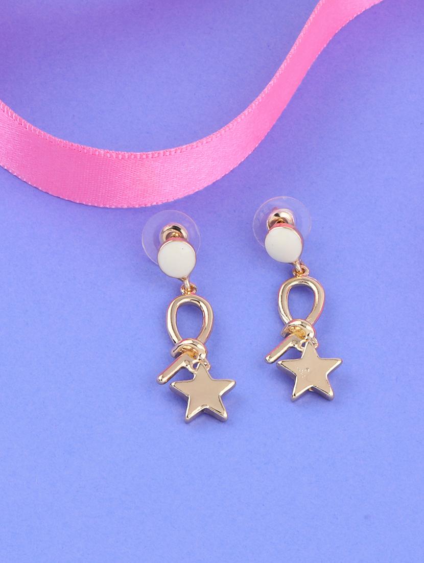 gold metal drop earring - 16979432 - Zoom Image - 2