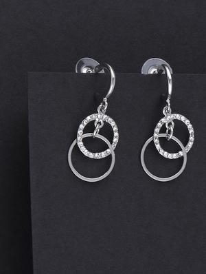 silver metal drop earring - 16979633 - Standard Image - 3