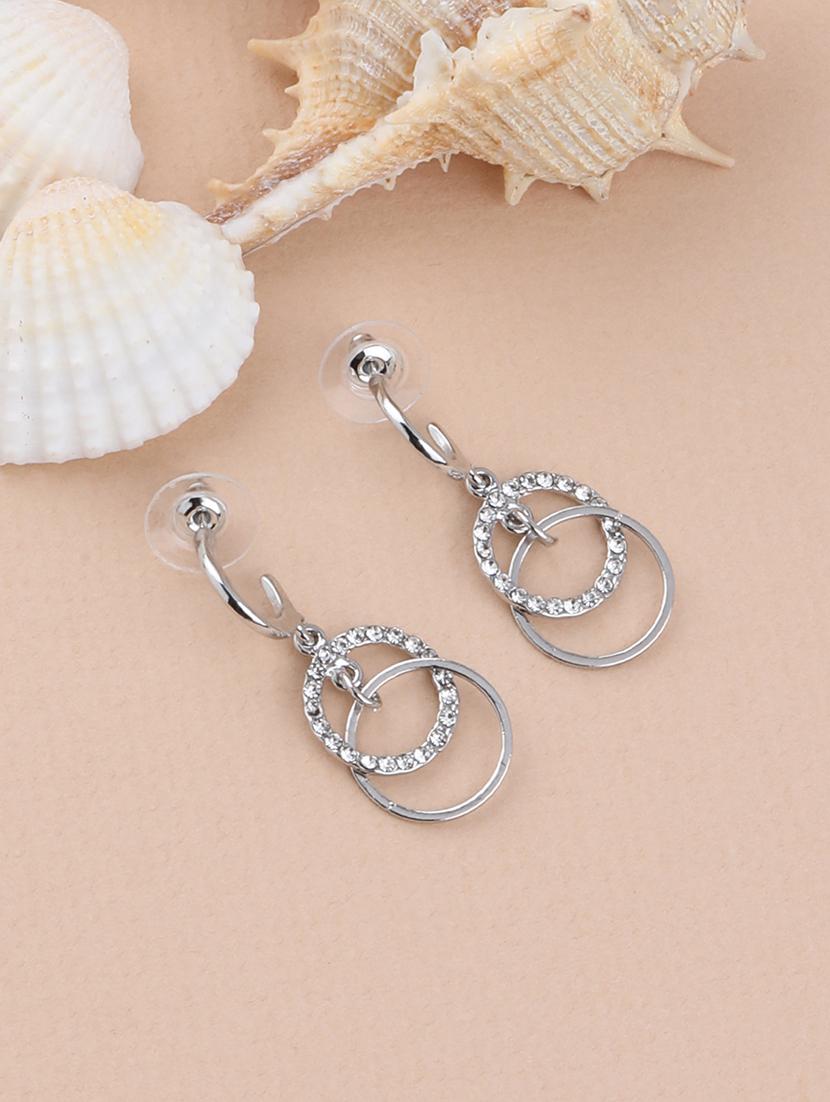 silver metal drop earring - 16979633 - Zoom Image - 2