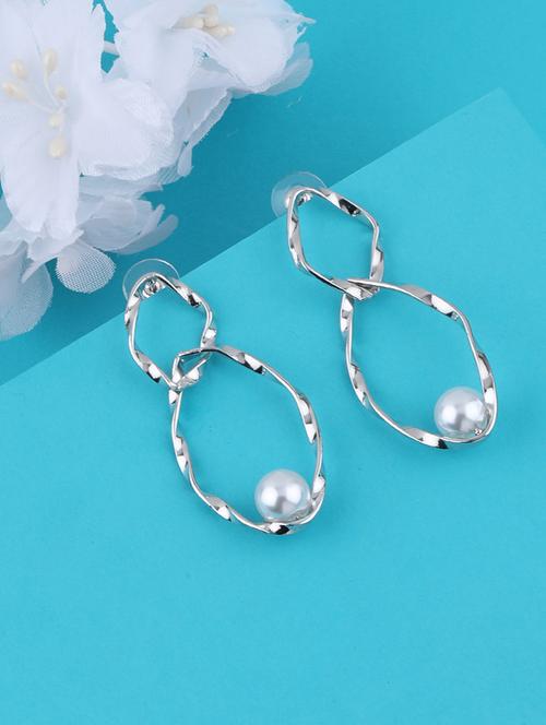 silver metal drop earring - 16979635 -  Standard Image - 0