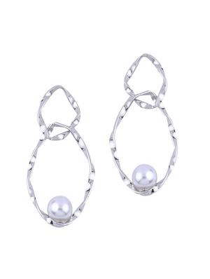 silver metal drop earring - 16979635 - Standard Image - 4