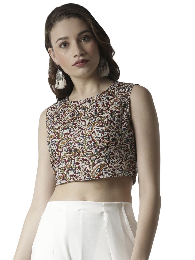 round neck floral top - 16979870 - Zoom Image - 1