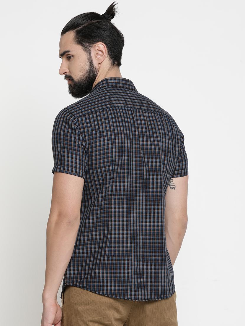 black checkered casual shirt - 16980174 - Zoom Image - 3