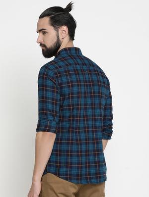 blue checkered casual shirt - 16980180 - Standard Image - 3