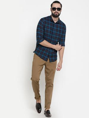 blue checkered casual shirt - 16980180 - Standard Image - 4