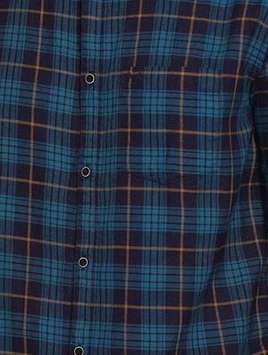 blue checkered casual shirt - 16980180 - Standard Image - 5