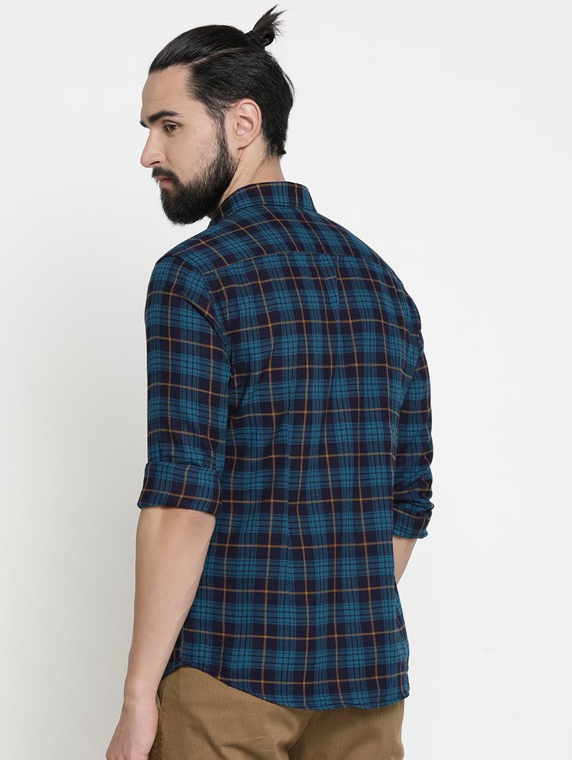 blue checkered casual shirt - 16980180 - Zoom Image - 3