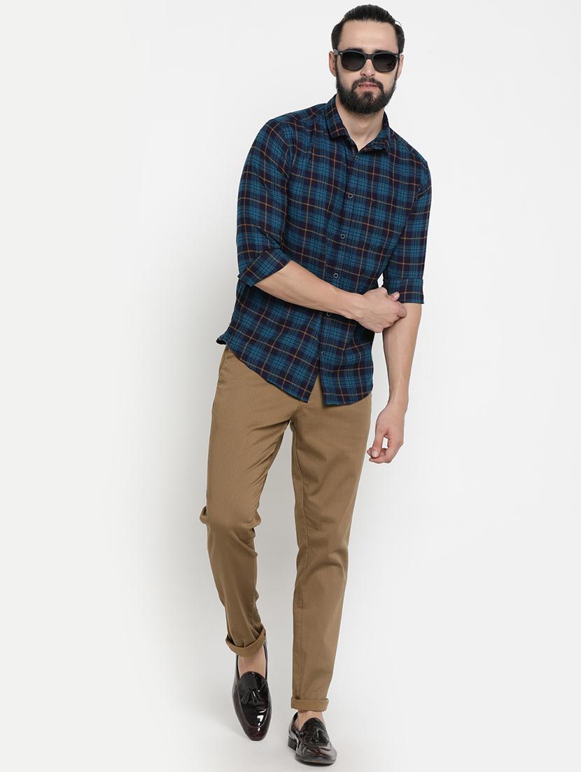 blue checkered casual shirt - 16980180 - Zoom Image - 4
