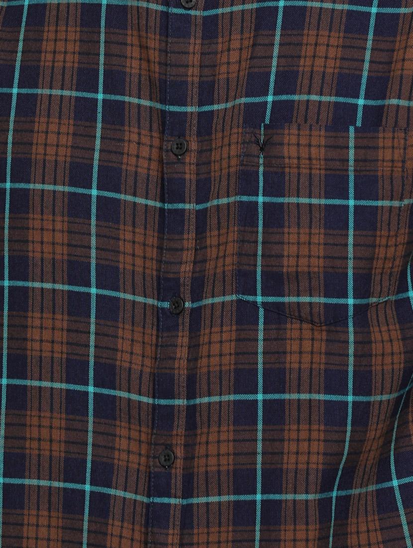brown checkered casual shirt - 16980183 - Zoom Image - 5