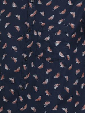 navy blue printed casual shirt - 16980196 - Standard Image - 5
