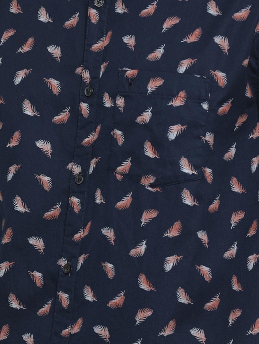 navy blue printed casual shirt - 16980196 - Zoom Image - 5