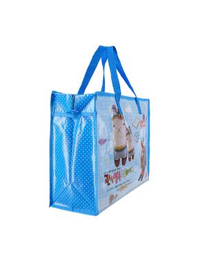 blue satin printed handbag - 16980376 - Standard Image - 2