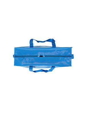 blue satin printed handbag - 16980376 - Standard Image - 3