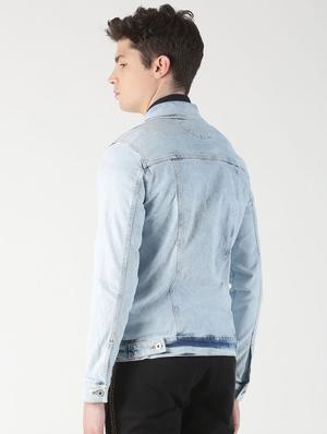 blue washed denim jacket - 16980771 - Standard Image - 3