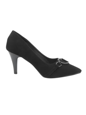 black faux leather slip on pumps - 16981012 - Standard Image - 2