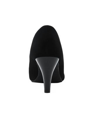 black faux leather slip on pumps - 16981012 - Standard Image - 3