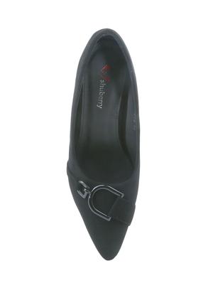 black faux leather slip on pumps - 16981012 - Standard Image - 4