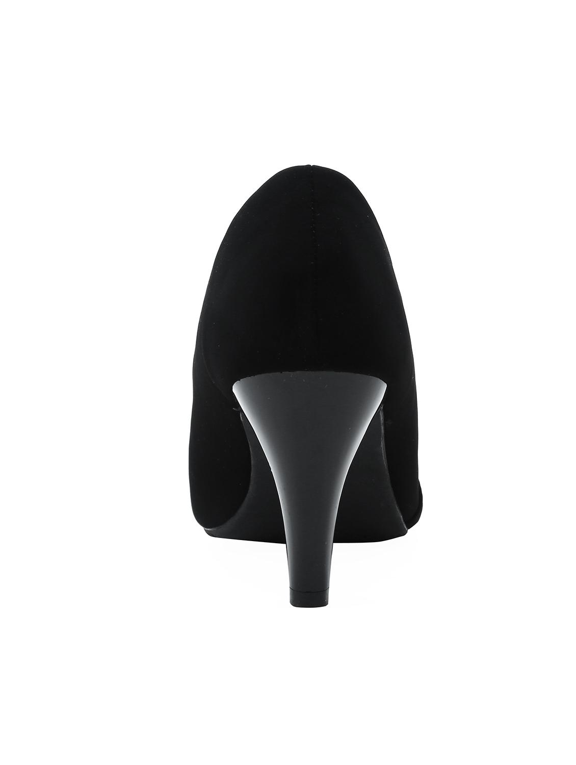 black faux leather slip on pumps - 16981012 - Zoom Image - 3