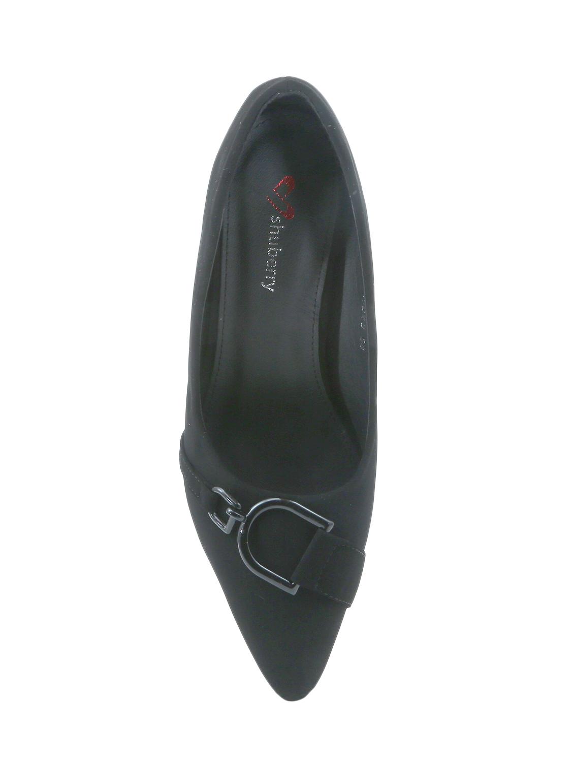 black faux leather slip on pumps - 16981012 - Zoom Image - 4