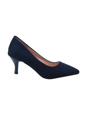 navy suede slip on pumps - 16981016 - Standard Image - 2