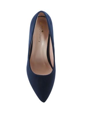 navy suede slip on pumps - 16981016 - Standard Image - 4