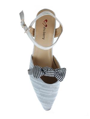 grey fabric ankle strap sandals - 16981068 - Standard Image - 4