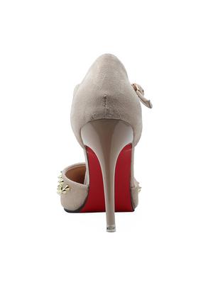 beige suede ankle strap sandals - 16981083 - Standard Image - 3