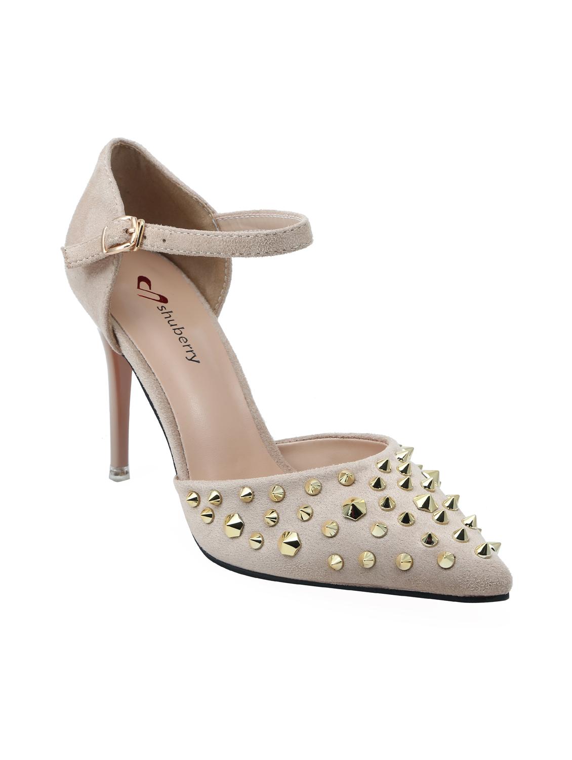 beige suede ankle strap sandals - 16981083 - Zoom Image - 1