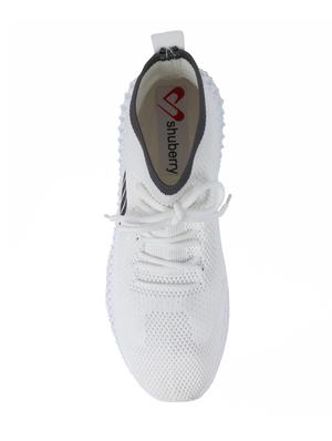 white fabric laceup sneakers - 16981094 - Standard Image - 4