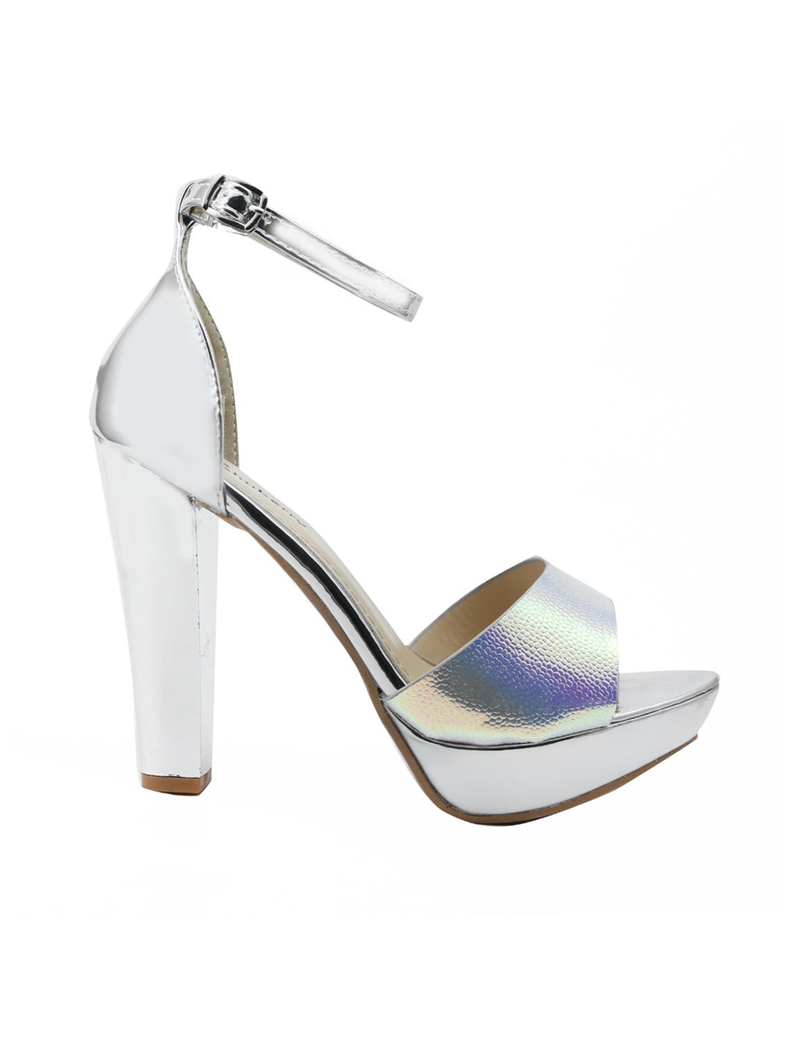 silver patent platforms sandals - 16981122 - Zoom Image - 2