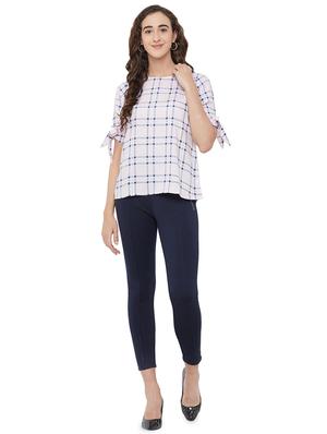 tie knot sleeved checkered top - 16981183 - Standard Image - 4