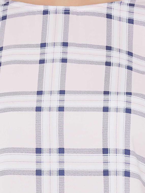 tie knot sleeved checkered top - 16981183 - Zoom Image - 5