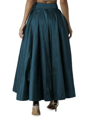 green polyester flared skirt - 16981305 - Standard Image - 3