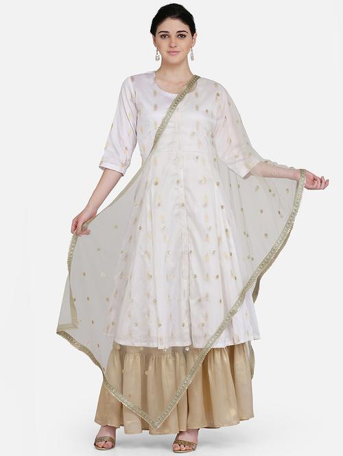 pista green sequined dupatta - 16981905 - Standard Image - 1