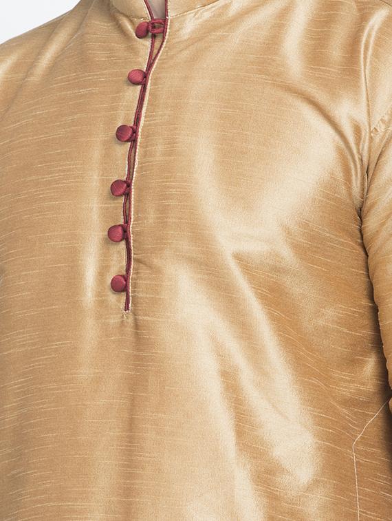 brown silk blend kurta pyjama set - 16981934 - Zoom Image - 4
