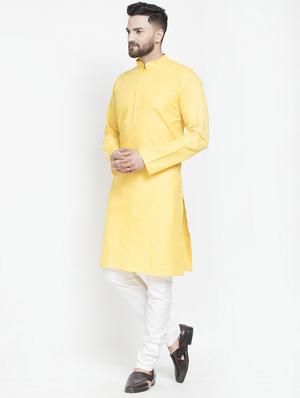 yellow solid kurta pyjama set - 16981935 - Standard Image - 2