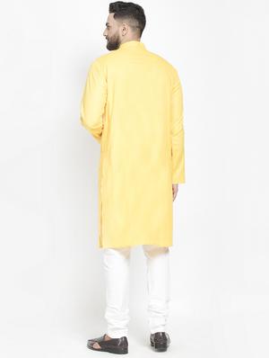 yellow solid kurta pyjama set - 16981935 - Standard Image - 3