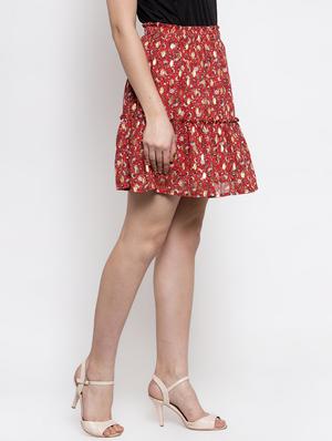high rise floral flared skirt - 16982020 - Standard Image - 2