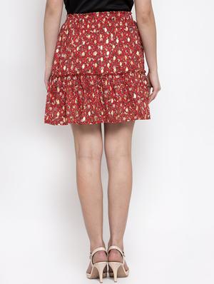 high rise floral flared skirt - 16982020 - Standard Image - 3