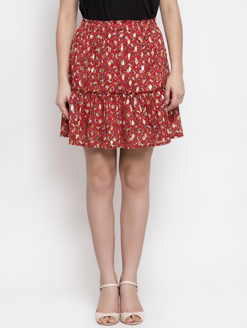 high rise floral flared skirt - 16982020 - Zoom Image - 1
