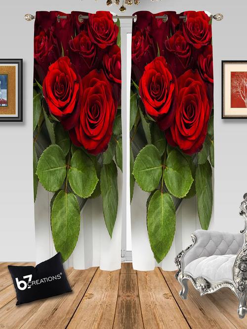 floral polyester digital printed eyelet 1 piece window curtain - 16982362 - Standard Image - 1